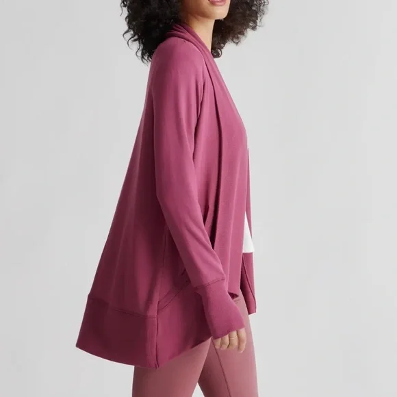 Quince French Terry Modal Cardigan Rose Pink - Size Large Soft Lightweight Layer - Picture 2 of 9